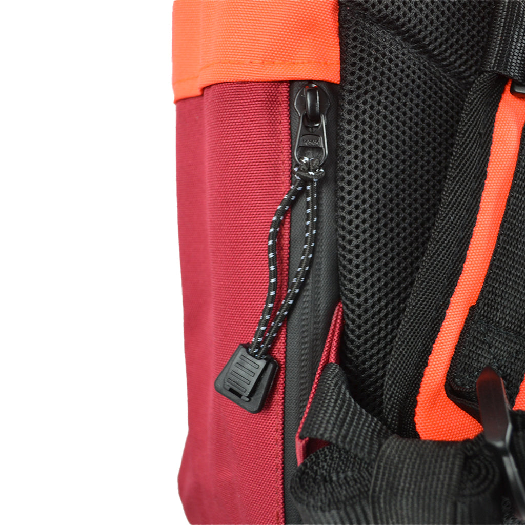 The HAZ Roll Top Backpack (Orange/Burgundy)